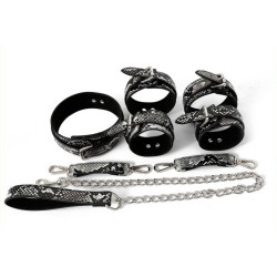 SM Fantasy Kit Sm Snakine Collier et Menottes Noir-Argentés